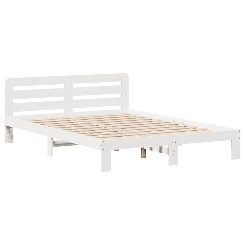 Bedframe zonder matras massief grenenhout wit 150x200 cm is nu te koop bij PeponiXL, paradijselijk wonen!