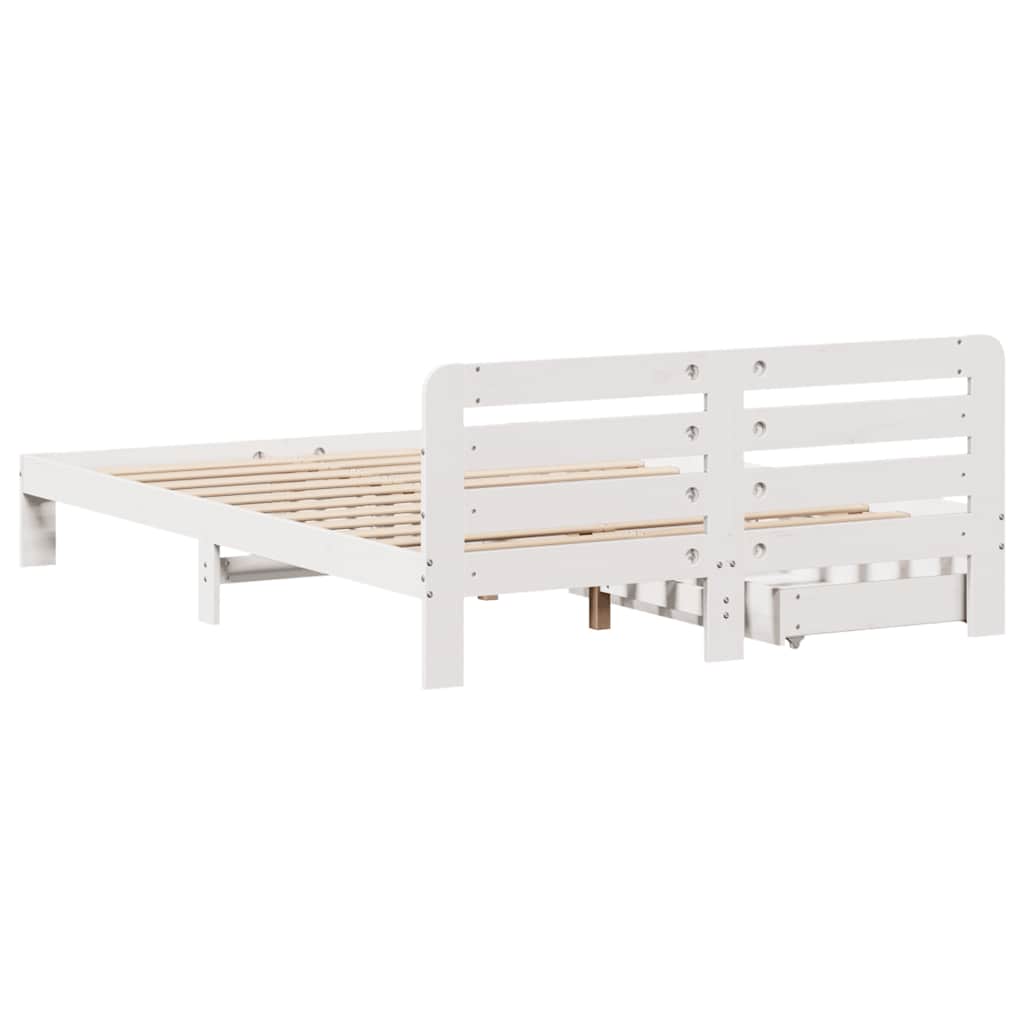 Bedframe zonder matras massief grenenhout wit 150x200 cm is nu te koop bij PeponiXL, paradijselijk wonen!