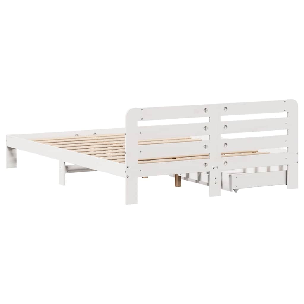Bedframe zonder matras massief grenenhout wit 160x200 cm is nu te koop bij PeponiXL, paradijselijk wonen!