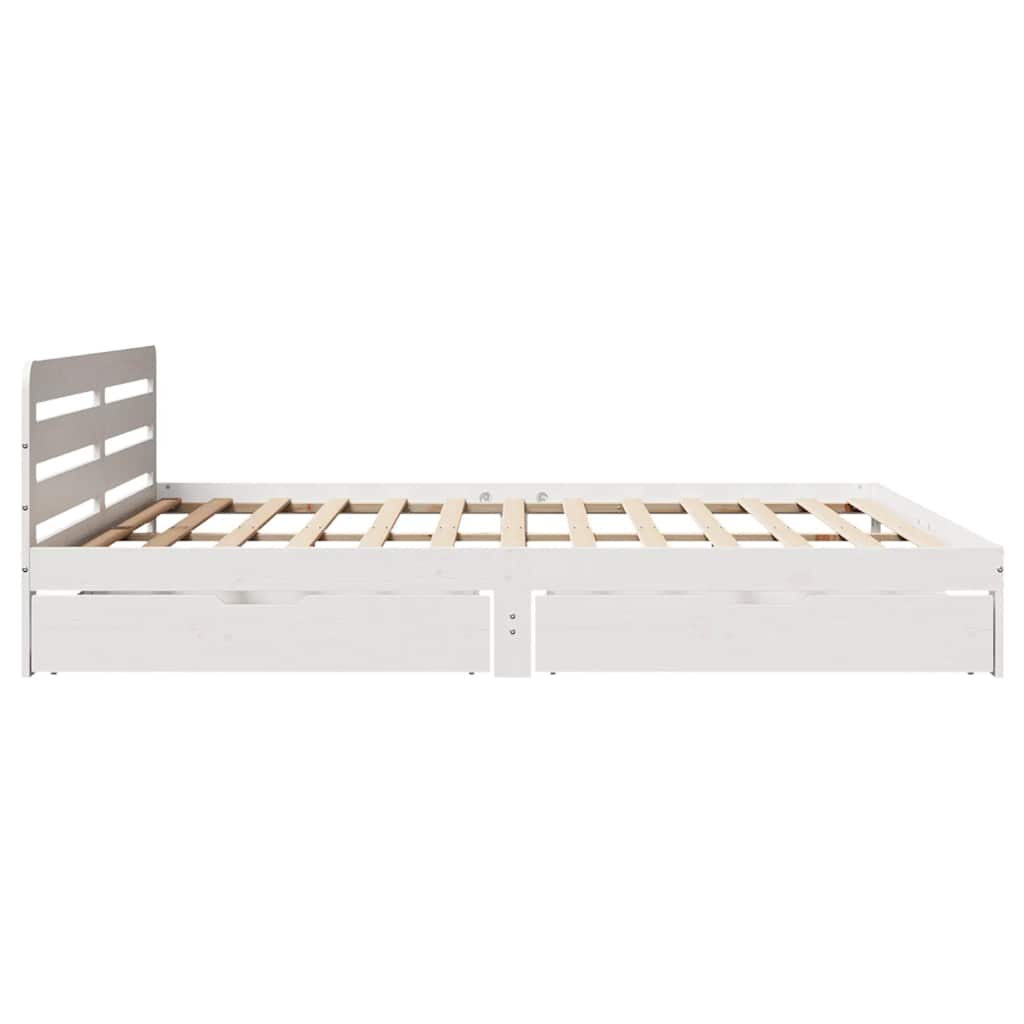 Bedframe zonder matras massief grenenhout wit 180x200 cm is nu te koop bij PeponiXL, paradijselijk wonen!