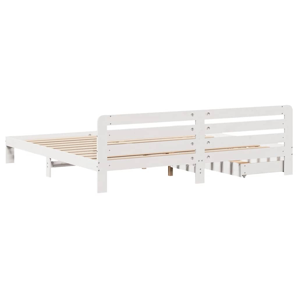 Bedframe zonder matras massief grenenhout wit 180x200 cm is nu te koop bij PeponiXL, paradijselijk wonen!