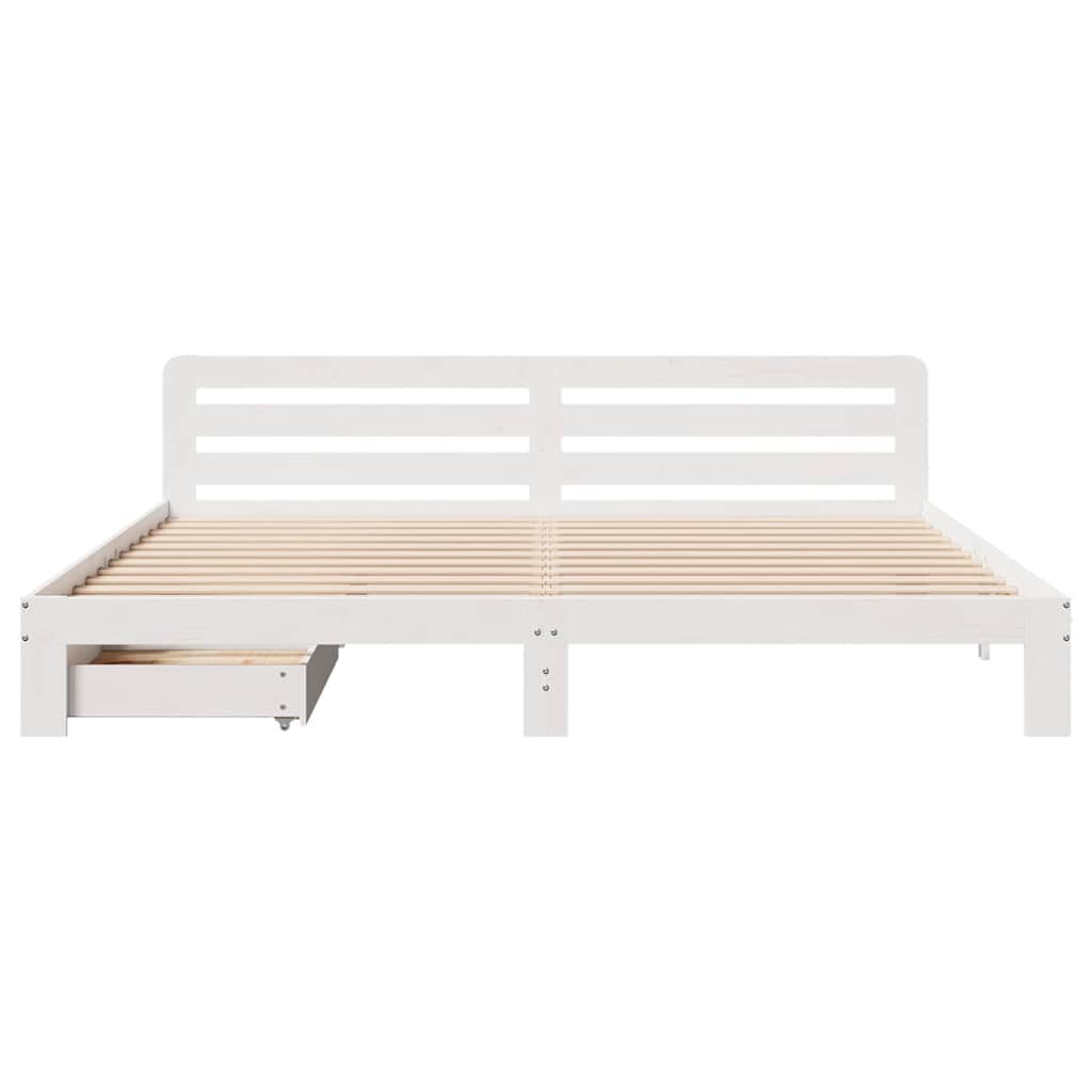Bedframe zonder matras massief grenenhout wit 200x200 cm is nu te koop bij PeponiXL, paradijselijk wonen!