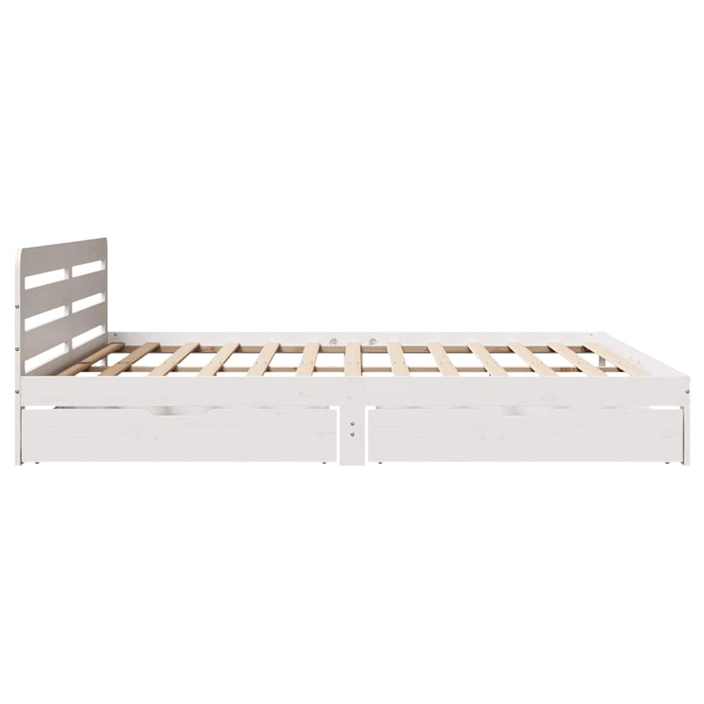 Bedframe zonder matras massief grenenhout wit 200x200 cm is nu te koop bij PeponiXL, paradijselijk wonen!
