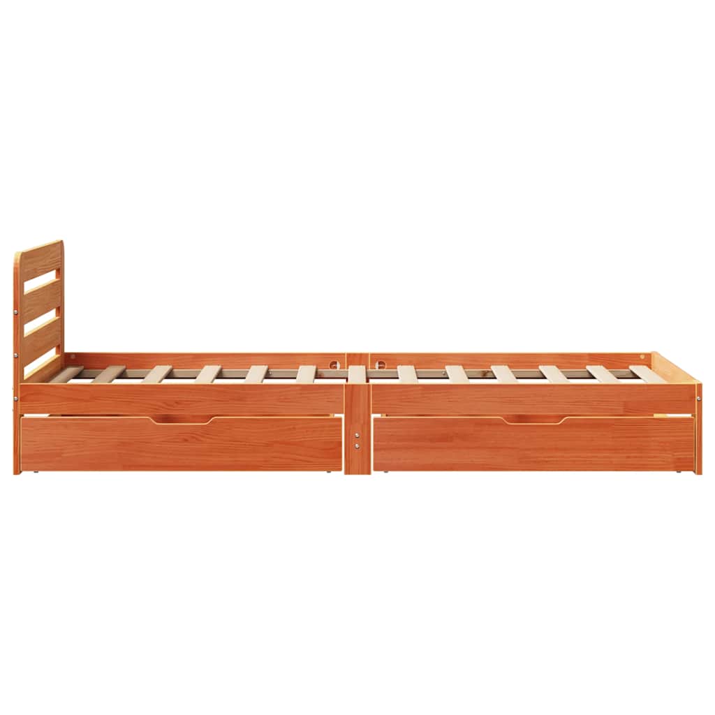 Bedframe zonder matras massief grenenhout wasbruin 90x190 cm is nu te koop bij PeponiXL, paradijselijk wonen!