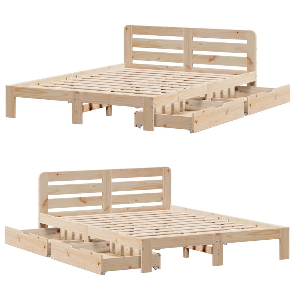 Bedframe zonder matras massief grenenhout 120x190 cm is nu te koop bij PeponiXL, paradijselijk wonen!
