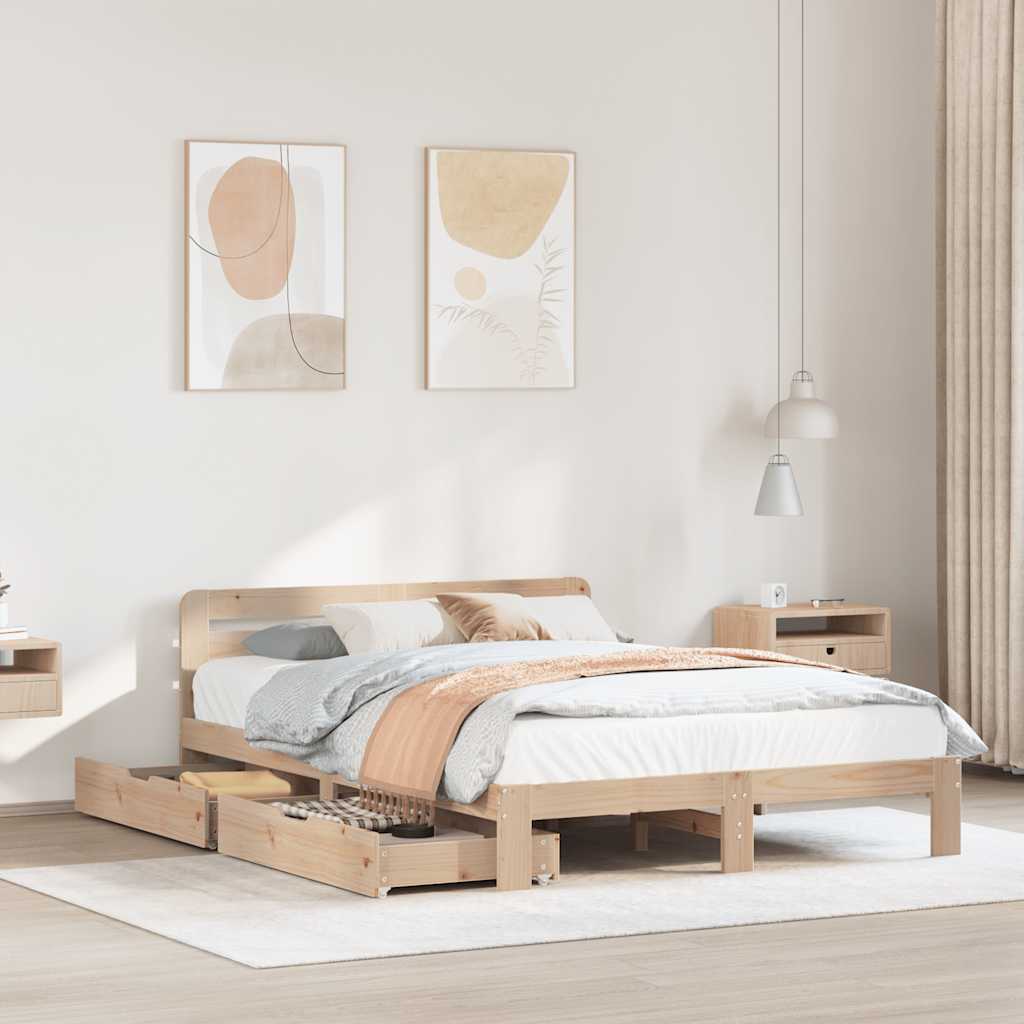 Bedframe zonder matras massief grenenhout 120x190 cm is nu te koop bij PeponiXL, paradijselijk wonen!