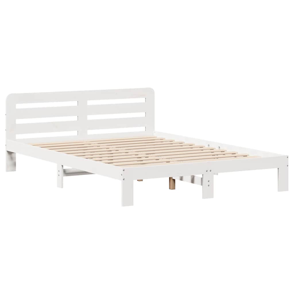 Bedframe zonder matras massief grenenhout wit 135x190 cm is nu te koop bij PeponiXL, paradijselijk wonen!