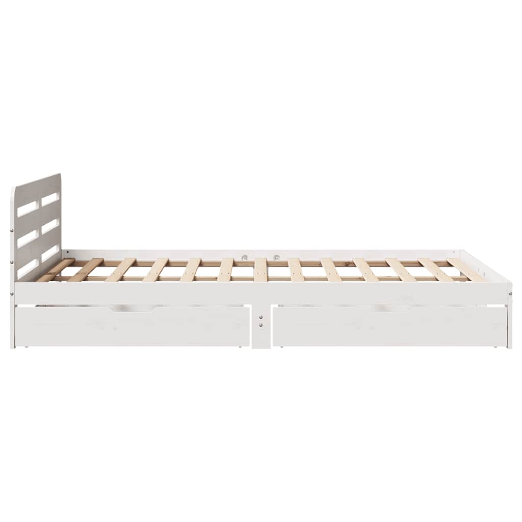 Bedframe zonder matras massief grenenhout wit 135x190 cm is nu te koop bij PeponiXL, paradijselijk wonen!