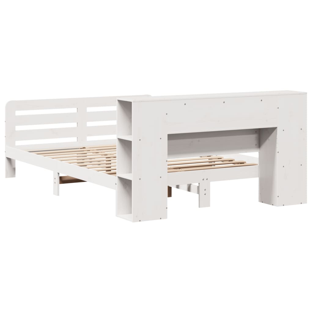 Bedframe zonder matras massief grenenhout wit 150x200 cm is nu te koop bij PeponiXL, paradijselijk wonen!