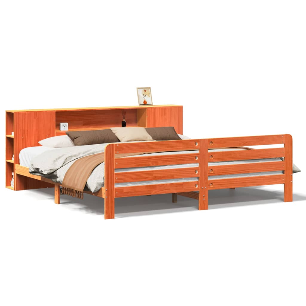 Bedframe zonder matras massief grenenhout wasbruin 180x200 cm is nu te koop bij PeponiXL, paradijselijk wonen!