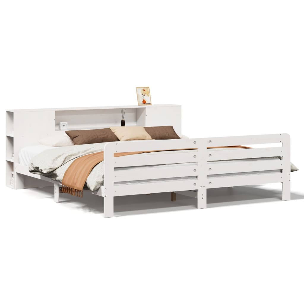 Bedframe zonder matras massief grenenhout wit 200x200 cm is nu te koop bij PeponiXL, paradijselijk wonen!
