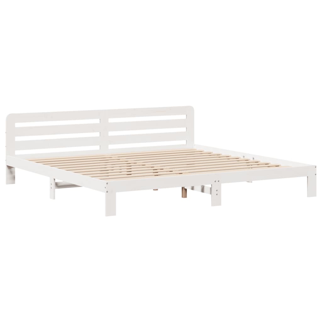 Bedframe zonder matras massief grenenhout wit 200x200 cm is nu te koop bij PeponiXL, paradijselijk wonen!