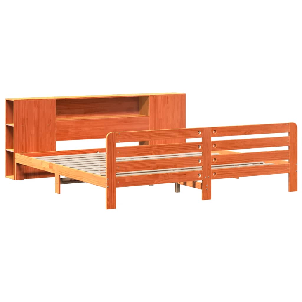 Bedframe zonder matras massief grenenhout wasbruin 200x200 cm is nu te koop bij PeponiXL, paradijselijk wonen!