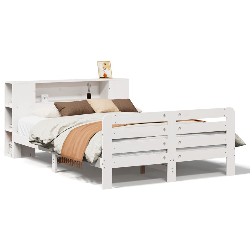 Bedframe zonder matras massief grenenhout wit 135x190 cm is nu te koop bij PeponiXL, paradijselijk wonen!
