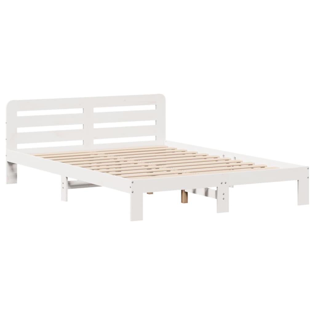 Bedframe zonder matras massief grenenhout wit 135x190 cm is nu te koop bij PeponiXL, paradijselijk wonen!