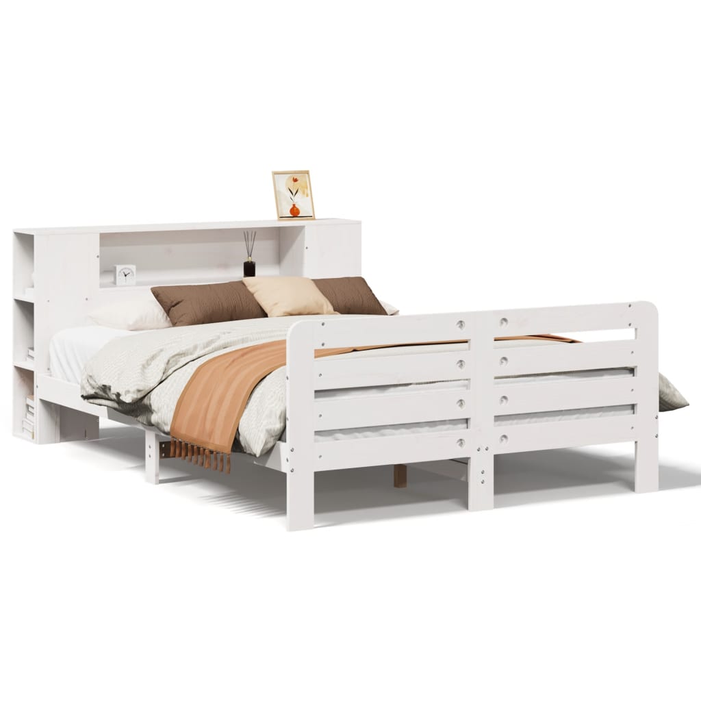 Bedframe zonder matras massief grenenhout wit 140x190 cm is nu te koop bij PeponiXL, paradijselijk wonen!
