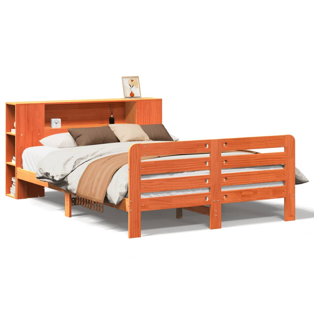 Bed met matras massief grenenhout wasbruin 140x190 cm is nu te koop bij PeponiXL, paradijselijk wonen!