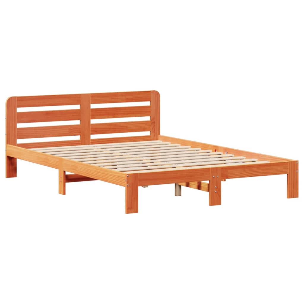 Bedframe zonder matras massief grenenhout wasbruin 120x200 cm is nu te koop bij PeponiXL, paradijselijk wonen!