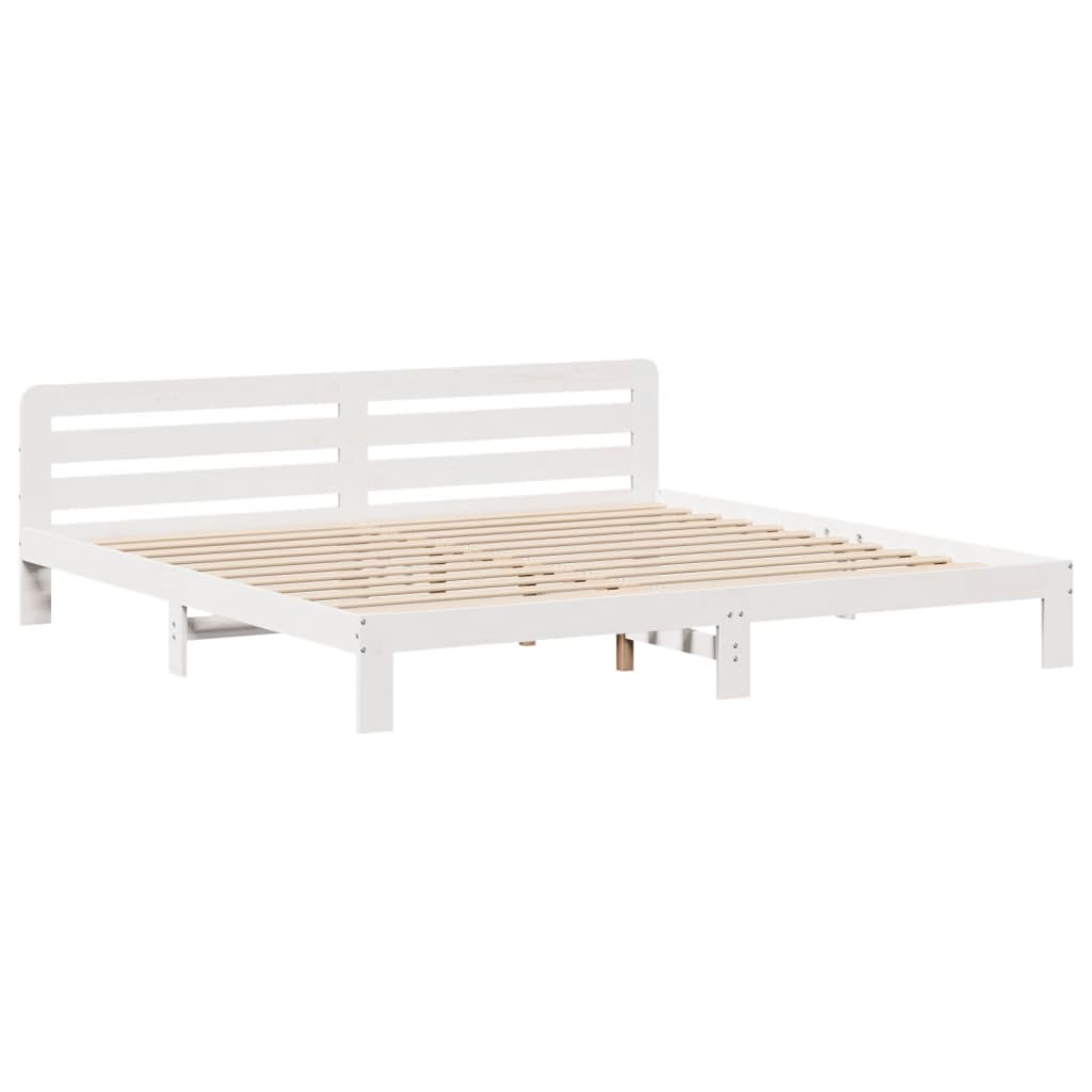 Bedframe zonder matras massief grenenhout wit 180x200 cm is nu te koop bij PeponiXL, paradijselijk wonen!