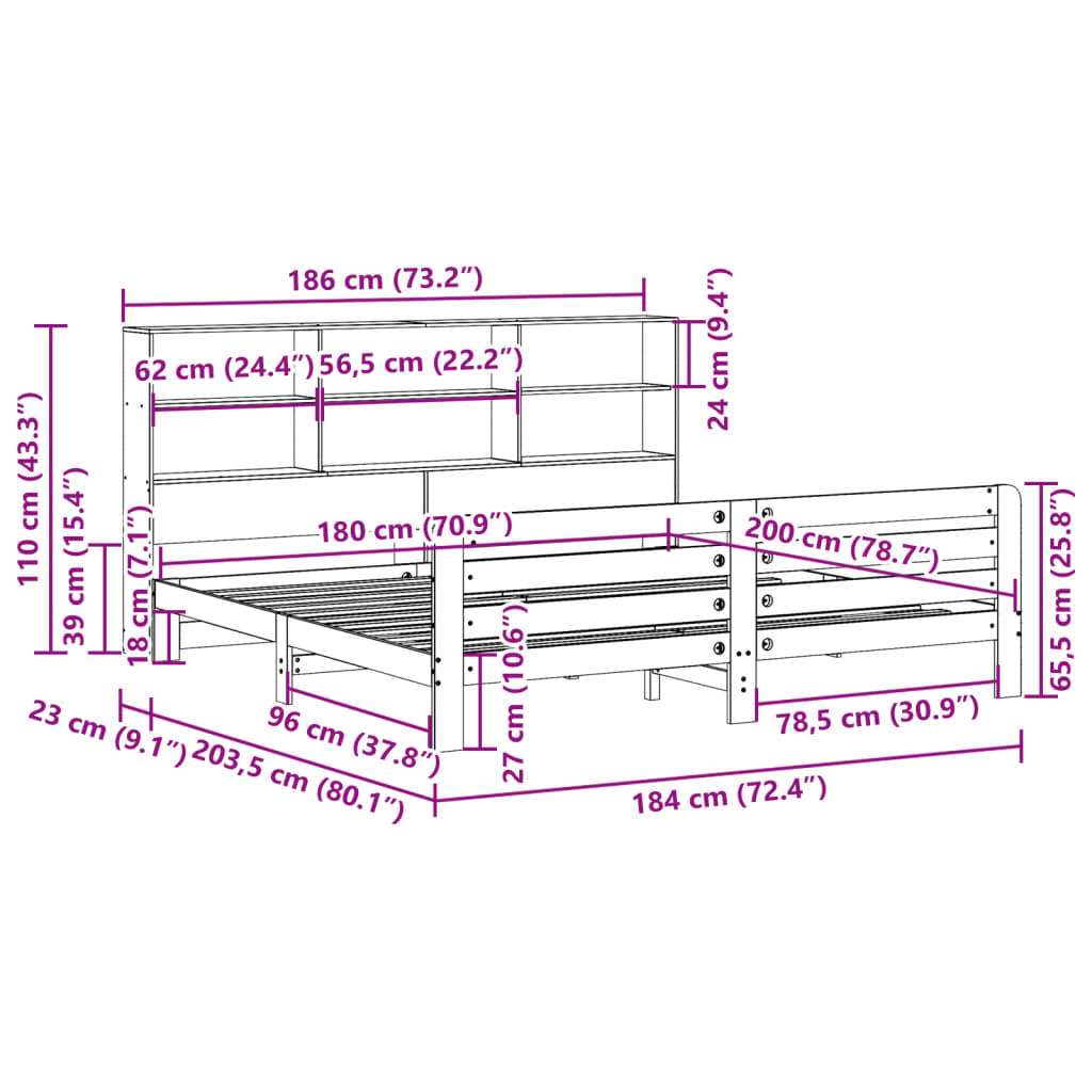 Bedframe zonder matras massief grenenhout wit 180x200 cm is nu te koop bij PeponiXL, paradijselijk wonen!