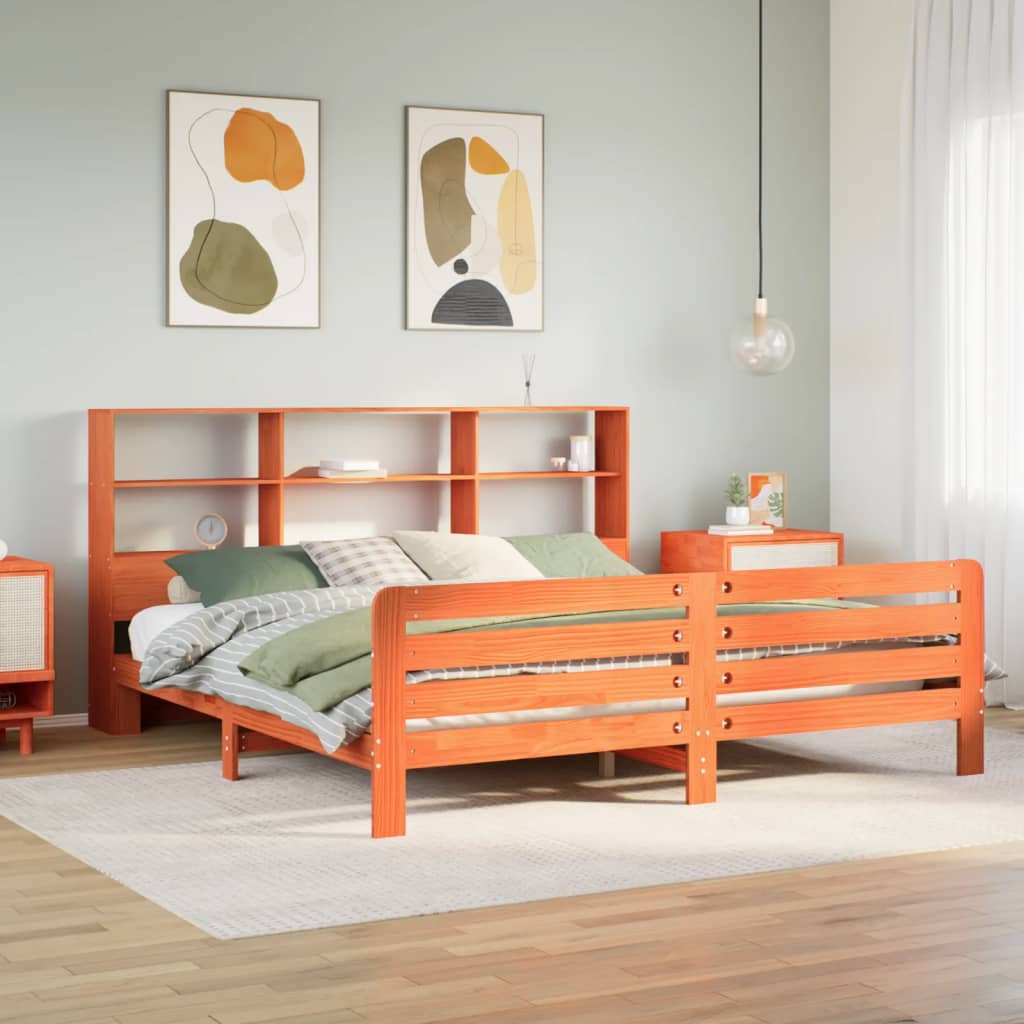 Bedframe zonder matras massief grenenhout wasbruin 180x200 cm is nu te koop bij PeponiXL, paradijselijk wonen!