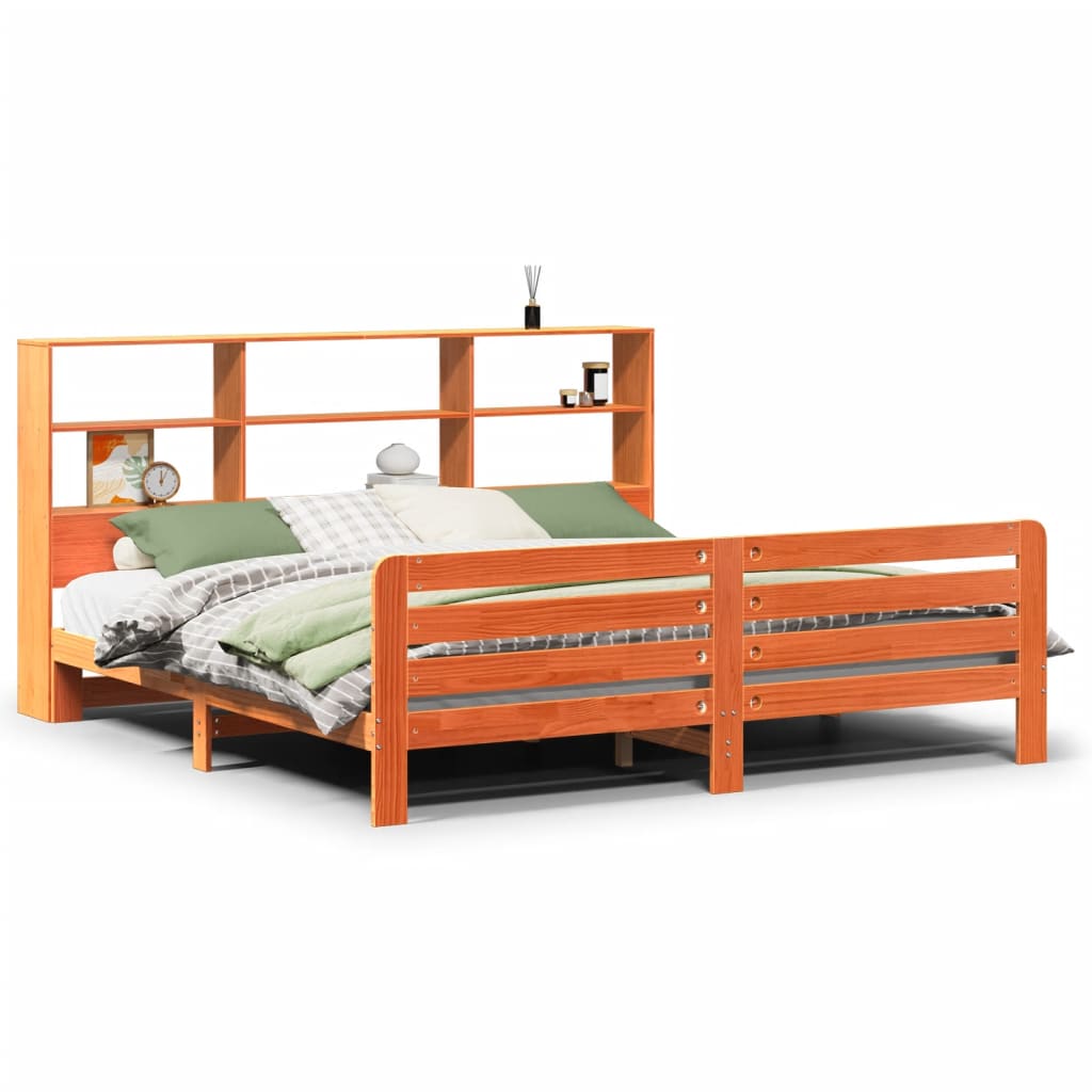 Bedframe zonder matras massief grenenhout wasbruin 200x200 cm is nu te koop bij PeponiXL, paradijselijk wonen!