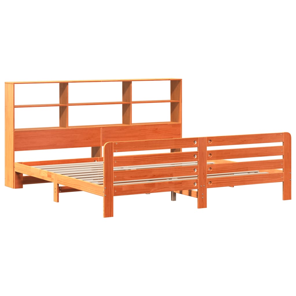 Bedframe zonder matras massief grenenhout wasbruin 200x200 cm is nu te koop bij PeponiXL, paradijselijk wonen!