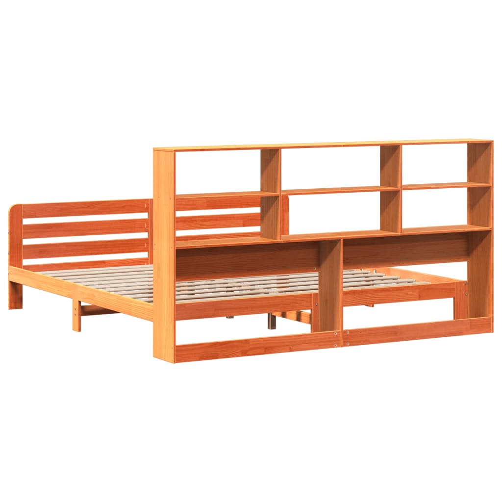 Bedframe zonder matras massief grenenhout wasbruin 200x200 cm is nu te koop bij PeponiXL, paradijselijk wonen!