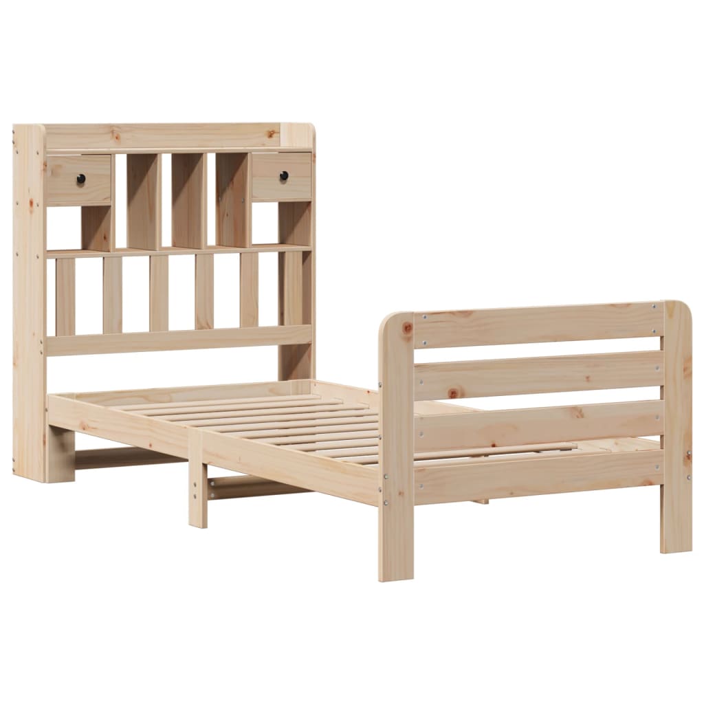Bed met boekenkast zonder matras massief grenenhout 90x200 cm is nu te koop bij PeponiXL, paradijselijk wonen!