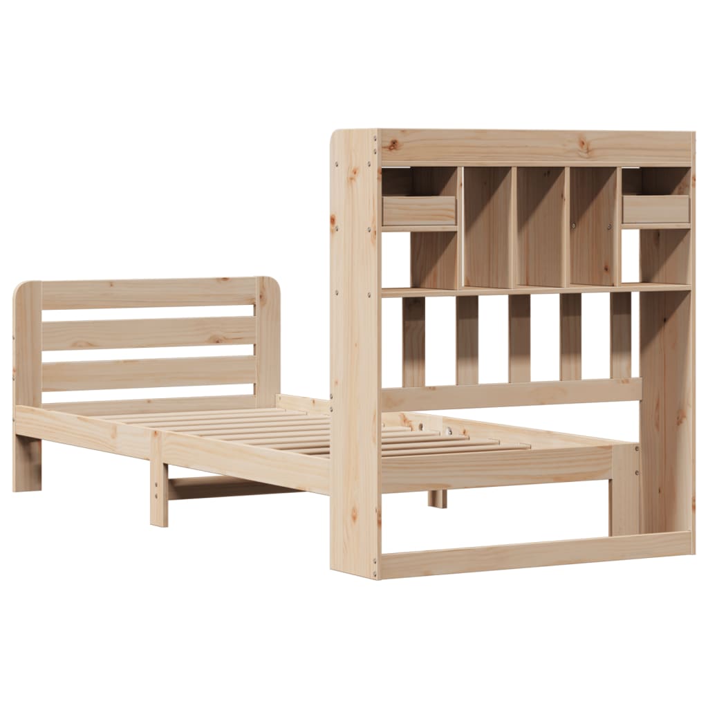 Bed met boekenkast zonder matras massief grenenhout 90x200 cm is nu te koop bij PeponiXL, paradijselijk wonen!