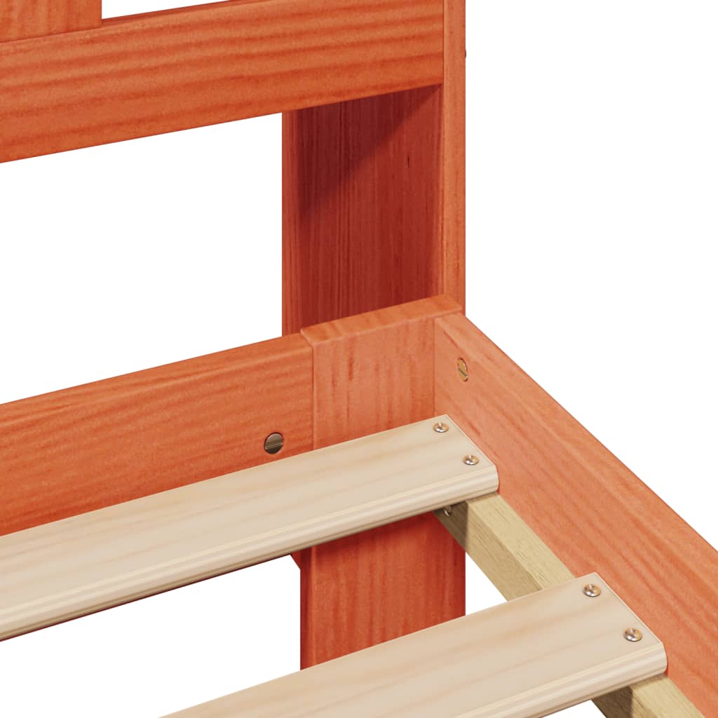 Bed met boekenkast zonder matras grenenhout wasbruin 160x200 cm is nu te koop bij PeponiXL, paradijselijk wonen!