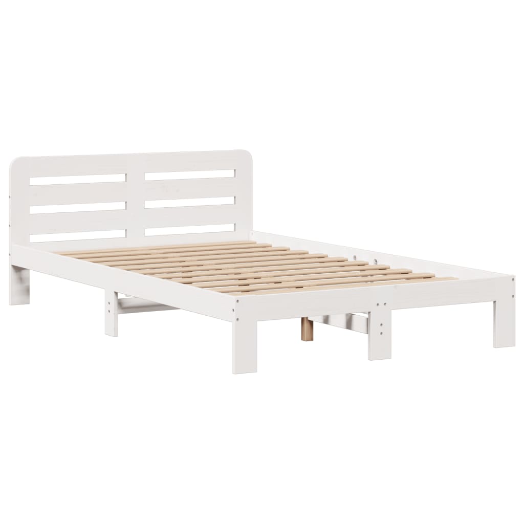 Bed met boekenkast zonder matras grenenhout wit 135x190 cm is nu te koop bij PeponiXL, paradijselijk wonen!