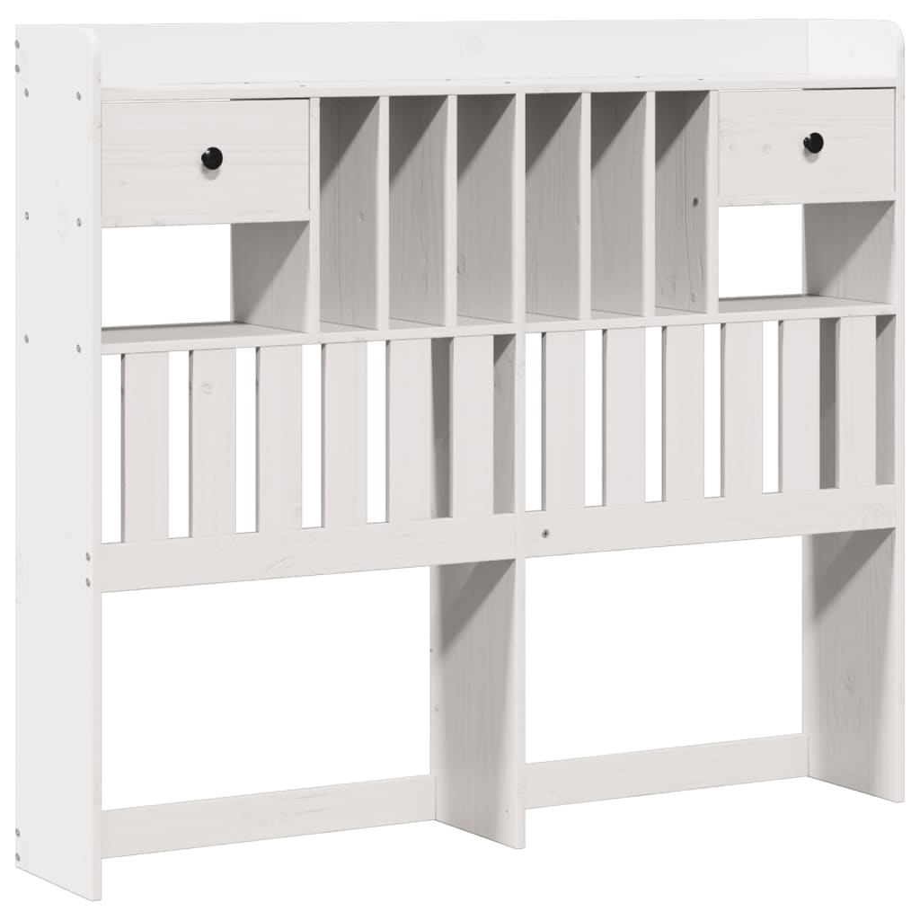 Bed met boekenkast zonder matras grenenhout wit 135x190 cm is nu te koop bij PeponiXL, paradijselijk wonen!