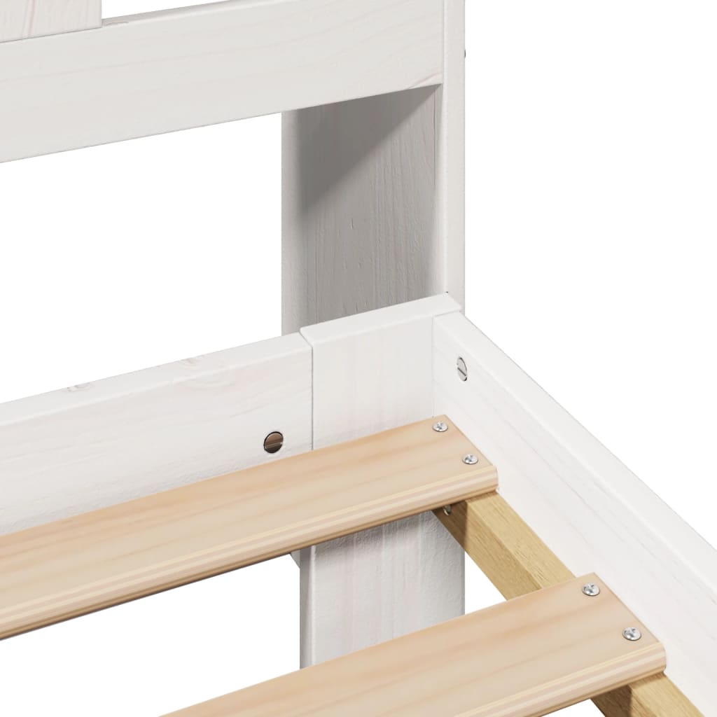 Bed met boekenkast zonder matras grenenhout wit 140x190 cm is nu te koop bij PeponiXL, paradijselijk wonen!