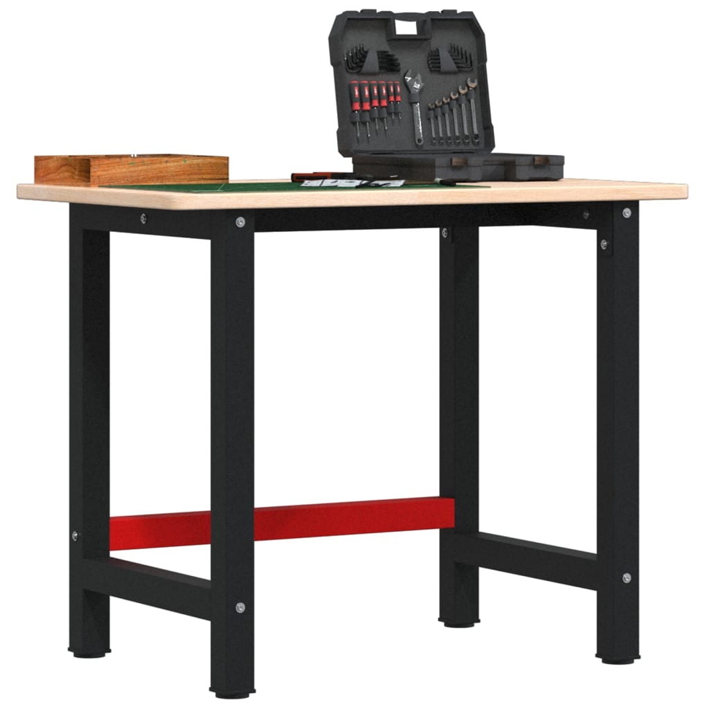 Werkbank rechthoekig 100x60x81,5 cm massief eikenhout is nu te koop bij PeponiXL, paradijselijk wonen!