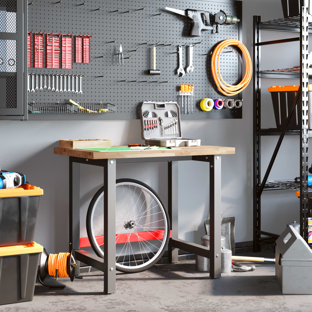 Werkbank rechthoekig 100x60x83 cm massief acaciahout is nu te koop bij PeponiXL, paradijselijk wonen!