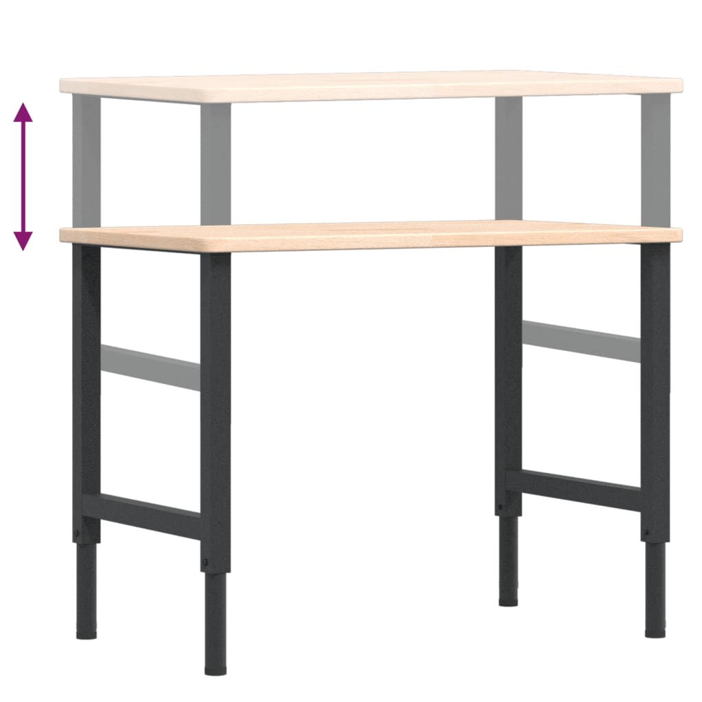 Werkbank rechthoekig 100x60x(71,5-98) cm massief eikenhout is nu te koop bij PeponiXL, paradijselijk wonen!