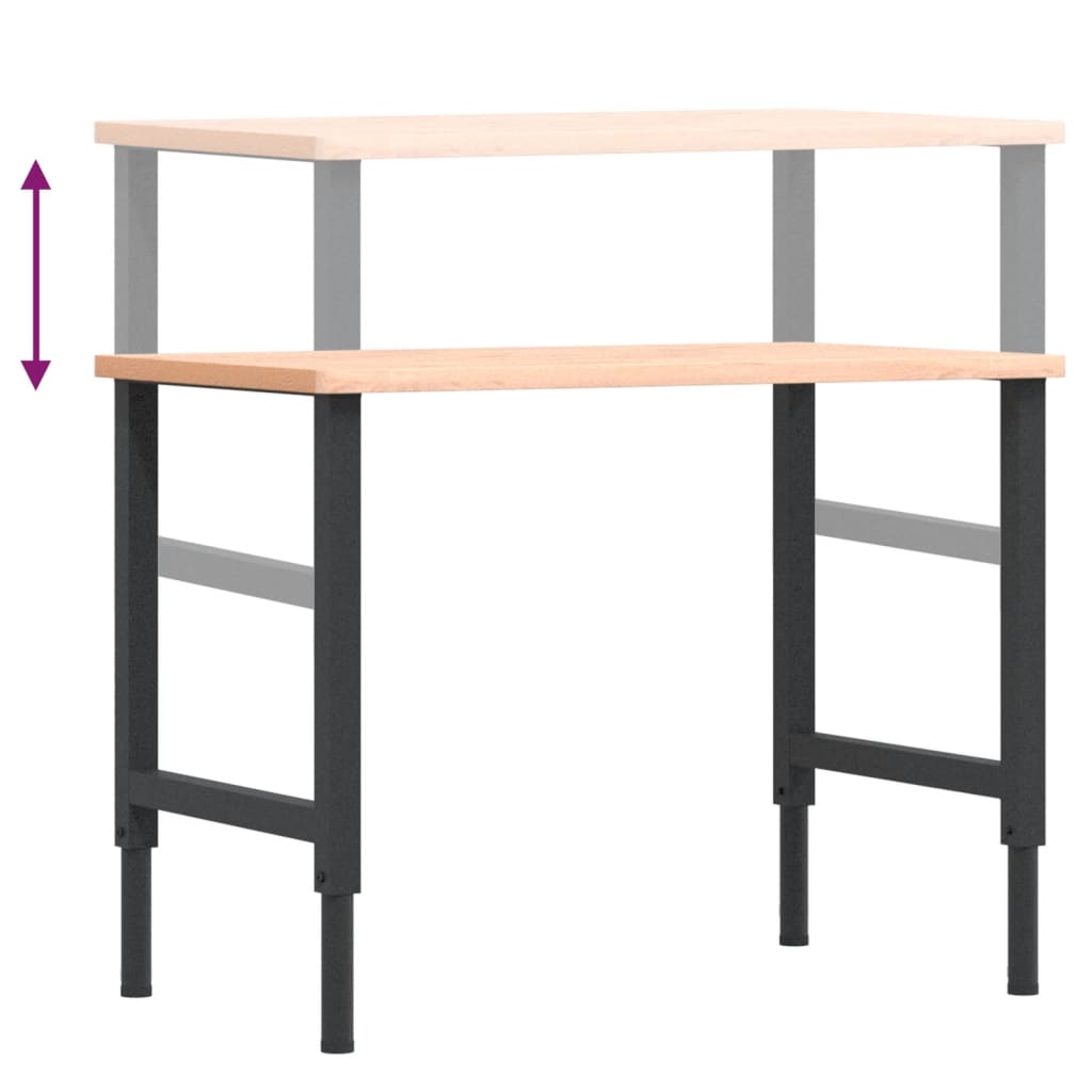 Werkbank rechthoekig 100x60x(71,5-98) cm massief beukenhout is nu te koop bij PeponiXL, paradijselijk wonen!