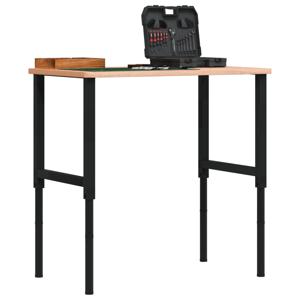 Werkbank rechthoekig 100x60x(71,5-98) cm massief beukenhout is nu te koop bij PeponiXL, paradijselijk wonen!