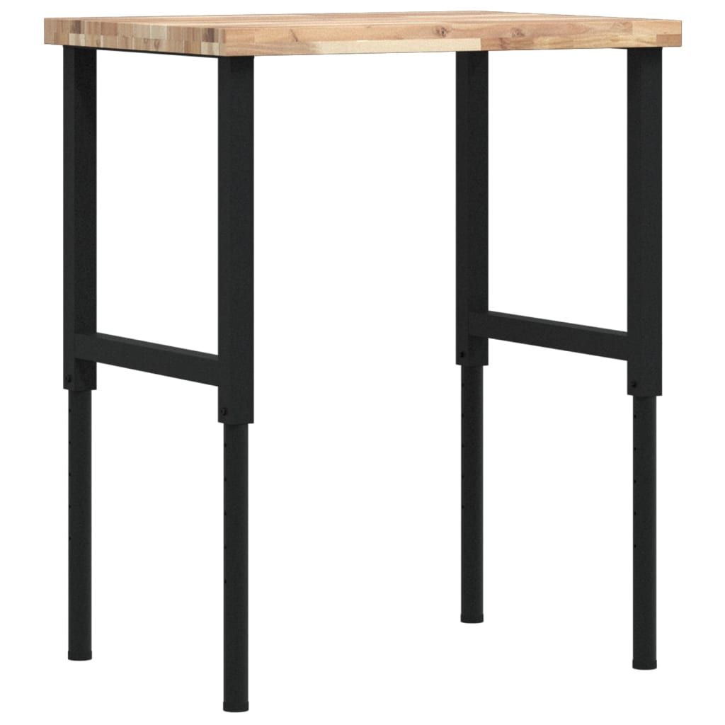 Werkbank rechthoekig 80x60x(73-99,5) cm massief acaciahout is nu te koop bij PeponiXL, paradijselijk wonen!
