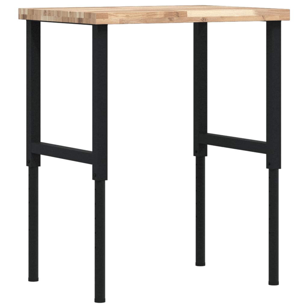 Werkbank rechthoekig 80x60x(73-99,5) cm massief acaciahout is nu te koop bij PeponiXL, paradijselijk wonen!