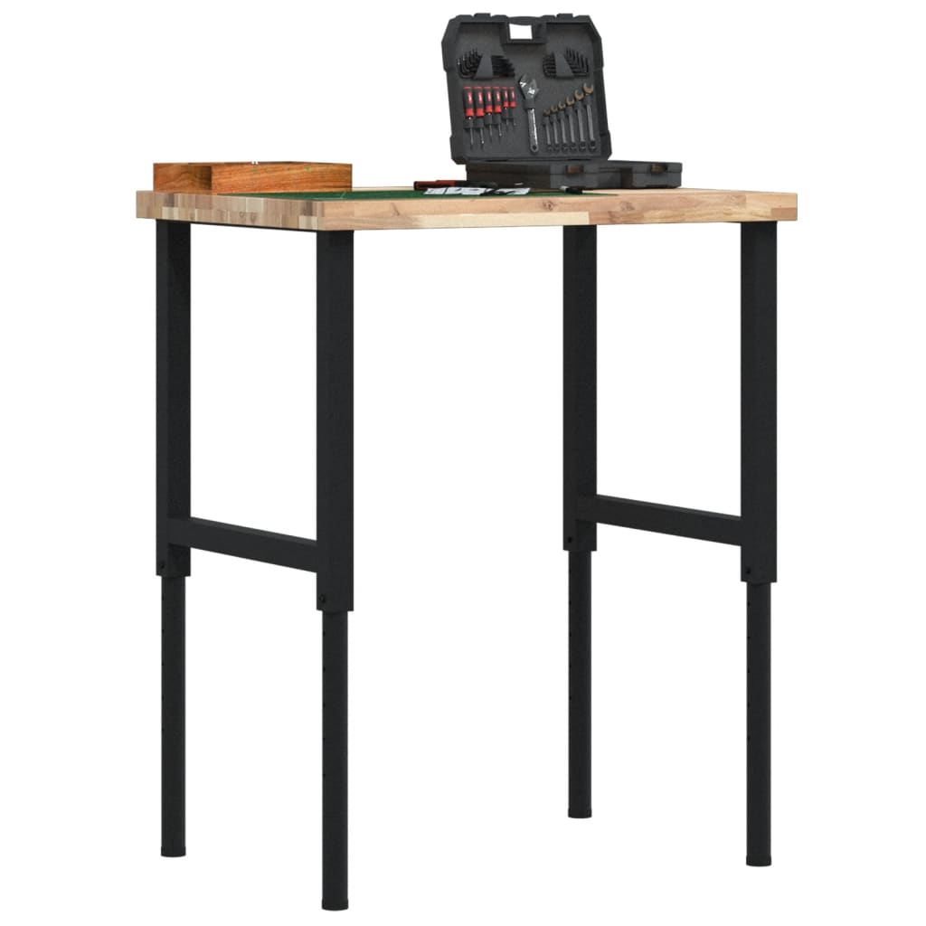 Werkbank rechthoekig 80x60x(73-99,5) cm massief acaciahout is nu te koop bij PeponiXL, paradijselijk wonen!