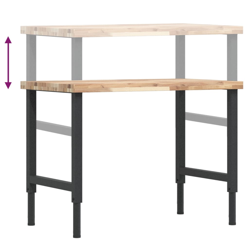 Werkbank rechthoekig 100x60x(73-99,5) cm massief acaciahout is nu te koop bij PeponiXL, paradijselijk wonen!
