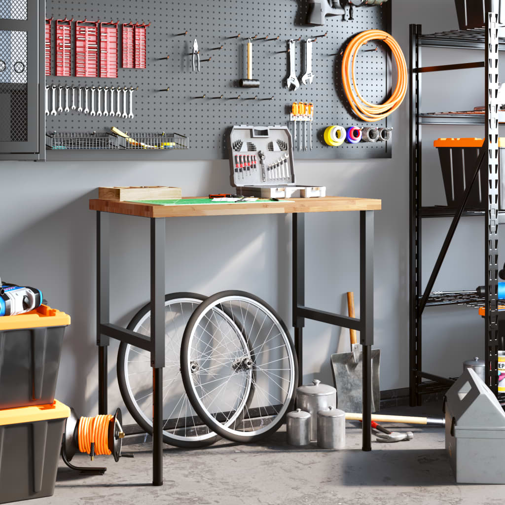 Werkbank rechthoekig 100x60x(73-99,5) cm massief acaciahout is nu te koop bij PeponiXL, paradijselijk wonen!