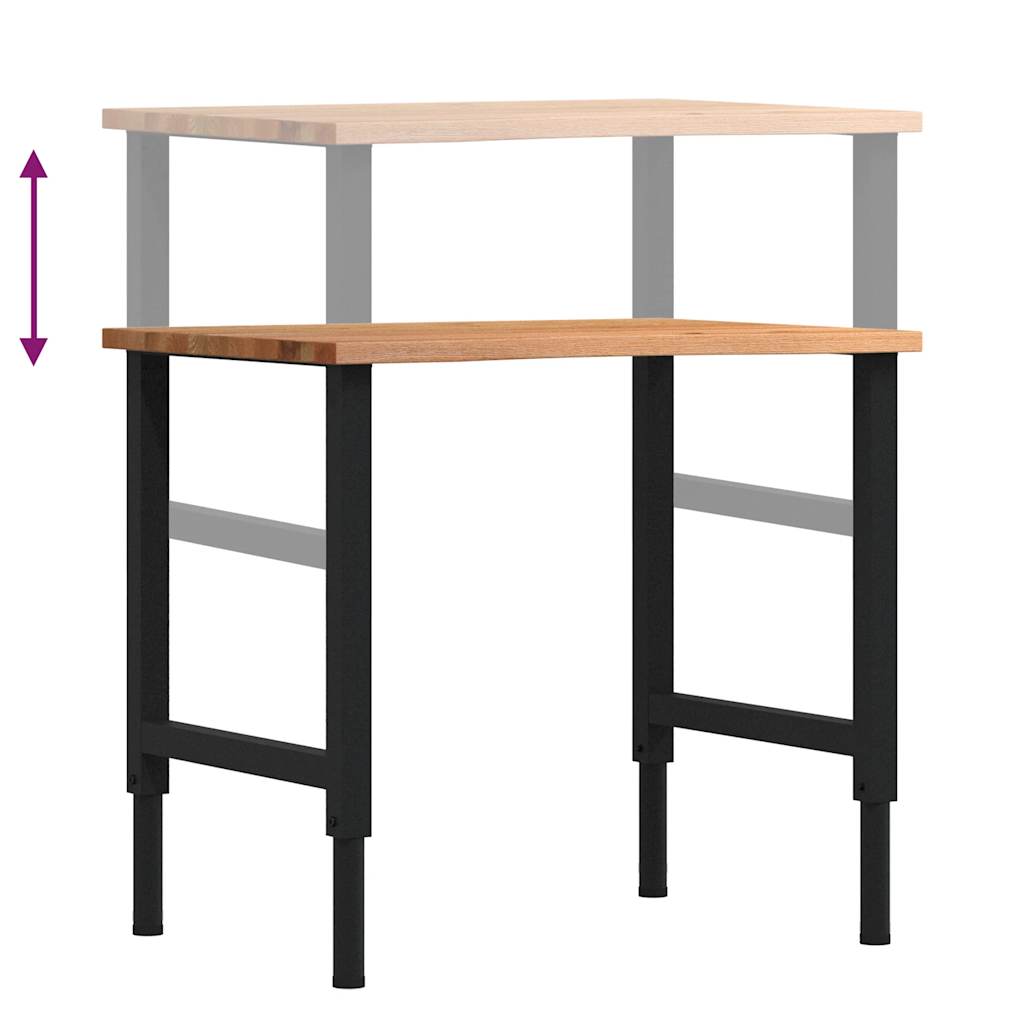 Werkbank 80x60x(71,5-98) cm eikenhout lichtbruin is nu te koop bij PeponiXL, paradijselijk wonen!