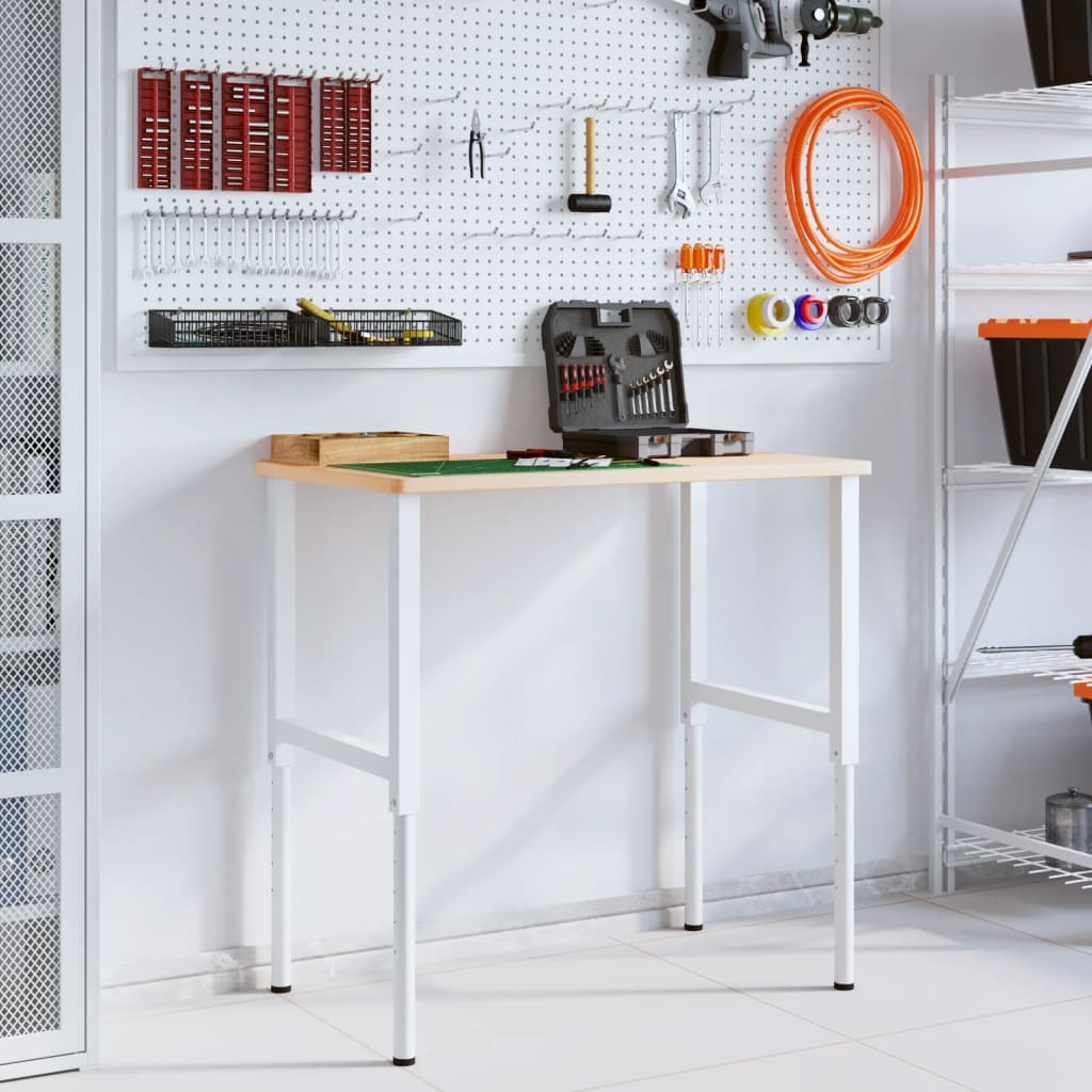 Werkbank rechthoekig 100x60x(71,5-98) cm massief eikenhout is nu te koop bij PeponiXL, paradijselijk wonen!
