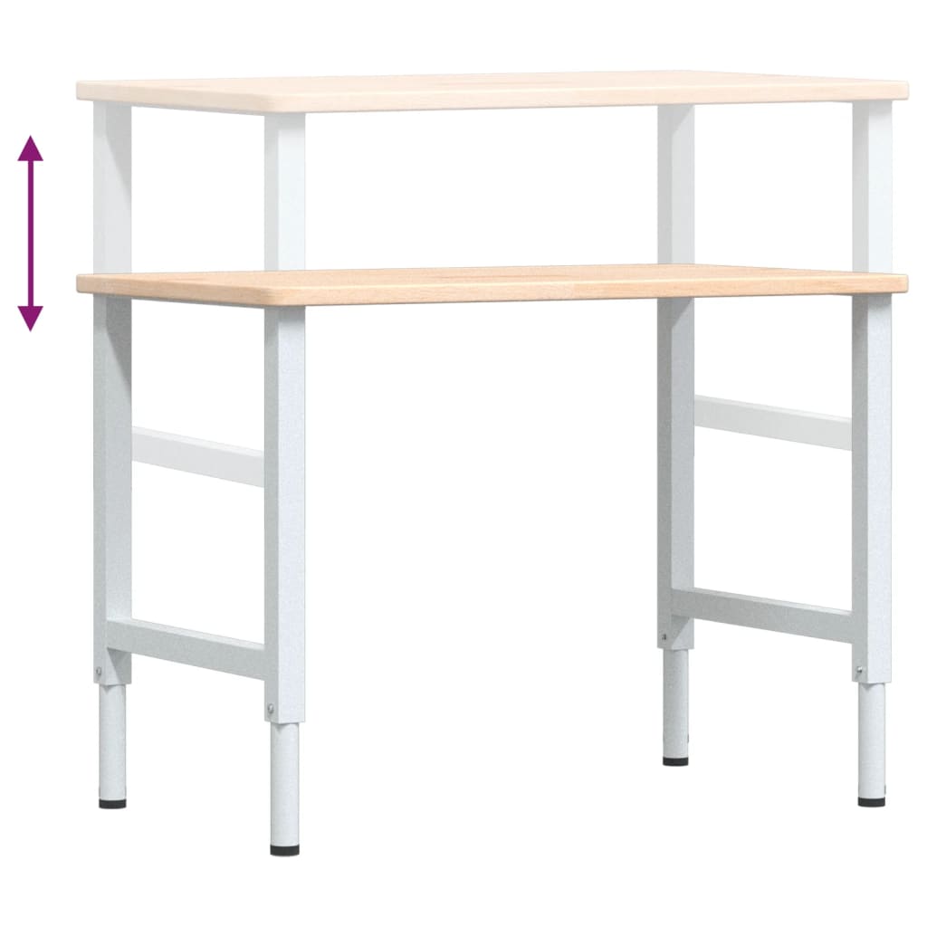 Werkbank rechthoekig 100x60x(71,5-98) cm massief eikenhout is nu te koop bij PeponiXL, paradijselijk wonen!