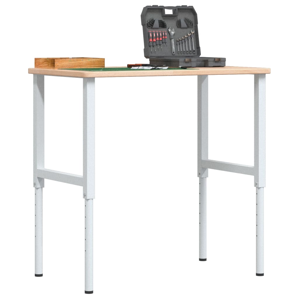 Werkbank rechthoekig 100x60x(71,5-98) cm massief eikenhout is nu te koop bij PeponiXL, paradijselijk wonen!