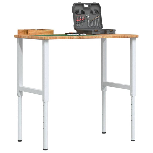 Werkbank rechthoek 100x60x(71,5-98) cm eikenhout lichtbruin is nu te koop bij PeponiXL, paradijselijk wonen!