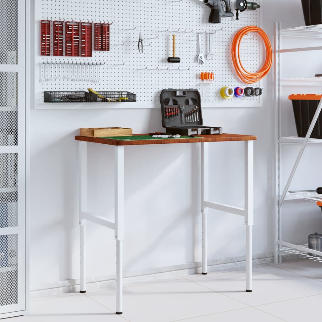 Werkbank rechthoek 100x60x(71,5-98) cm eikenhout donkerbruin is nu te koop bij PeponiXL, paradijselijk wonen!